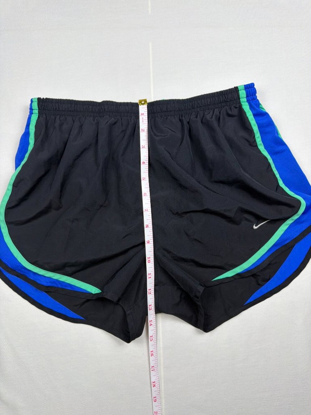 Nike Dri-FIT Running Shorts Womens Large Blue Black Lined Athletic Workout - Picture 10 of 12